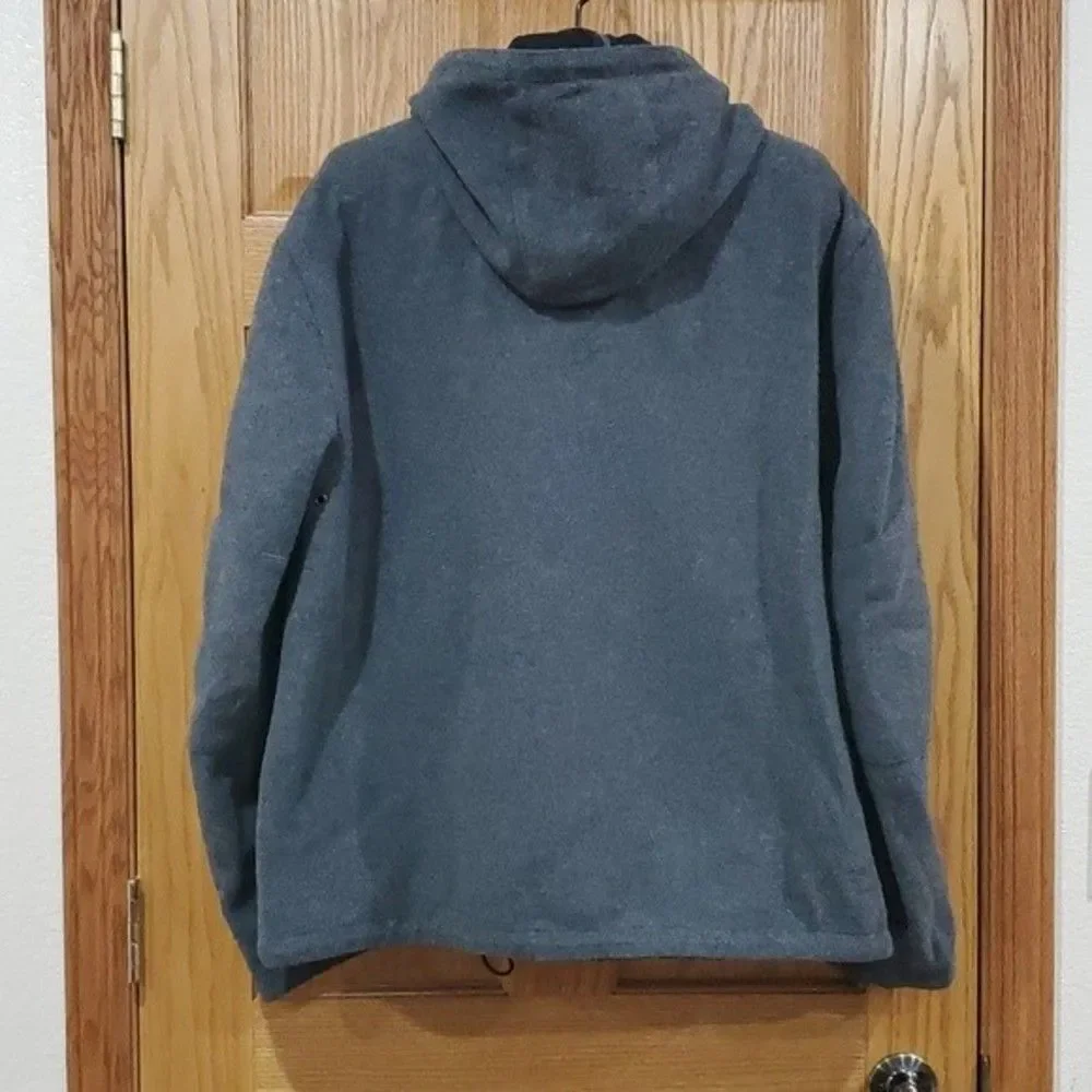Tommy Hilfiger Vintage Grey Wool Hooded Jacket Size XL